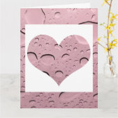 Hart Roze Goud Roze Waterdruppel Abstract Cute Kaart (Gele Bloem)