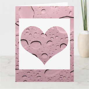 Hart Roze Goud Roze Waterdruppel Abstract Cute Kaart