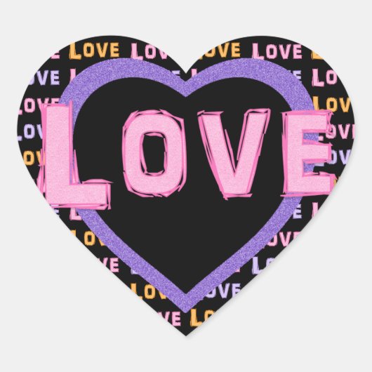 Hart Roze Liefde Stickers (Voorkant)