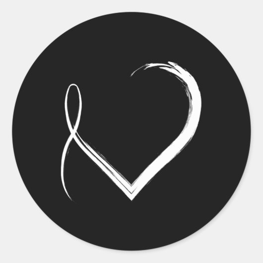 Hart RSD CRPS Bewustzijn Ronde Sticker (Voorkant)