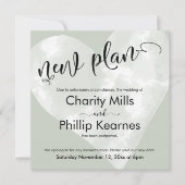 Hart Sage Groen Uitgesteld Bruiloft Nieuw Plan Kaa (Voorkant)