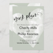 Hart Sage Groen Uitgesteld Bruiloft Nieuw Plan Kaa (Voorkant / Achterkant)