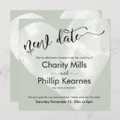 Hart Sage Groen Uitgesteld Bruiloft Nieuwe Datum K (Voorkant / Achterkant)