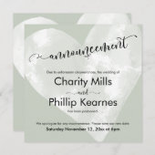 Hart Sage Groen Uitgestelde bruiloft Aankondiging (Voorkant / Achterkant)