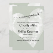 Hart Sage Groen Uitgestelde bruiloft Aankondiging (Voorkant / Achterkant)