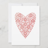 Hart Scandinavisch Rood Wit Wintervakantie Feestdagenkaart (Voorkant)