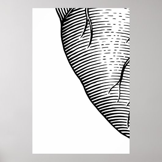 Hart Schets Quadriptych Kunst Prints Scandinavisch (Voorkant)