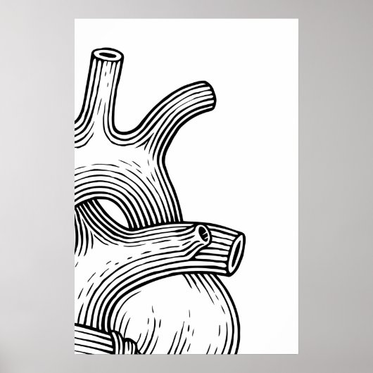 Hart schets quadriptych kunstprints Scandinavisch Poster (Voorkant)