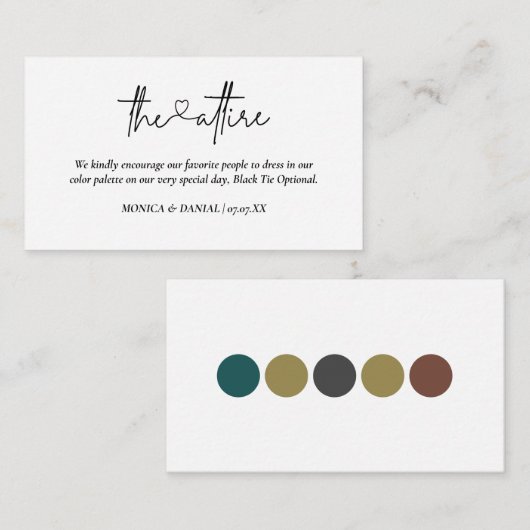 Hart Script Bruiloft Kleding Jurk Code Informatiekaartje (Voorkant / Achterkant)