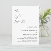 Hart script de avond voor repetitie diner kaart (Staand voorkant)