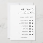 Hart script Hij zei dat ze zei Vrijgezellenfeest s Kaart (Voorkant)