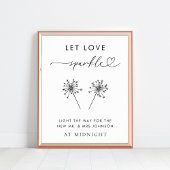 Hart Script Laat Liefde Sparkle Bruiloft Sendoff T Poster