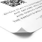 Hart Script Luier Fund Baby shower teken Poster (Hoek)