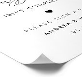 Hart Script Minimalistisch Gastenboek Trouwbord Poster (Hoek)