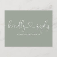 Hart Script Sage Groene Lied Verzoek RSVP