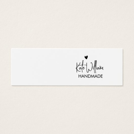 Hart Script Stud Oorbel Sieraden Display Kaart (Voorkant)