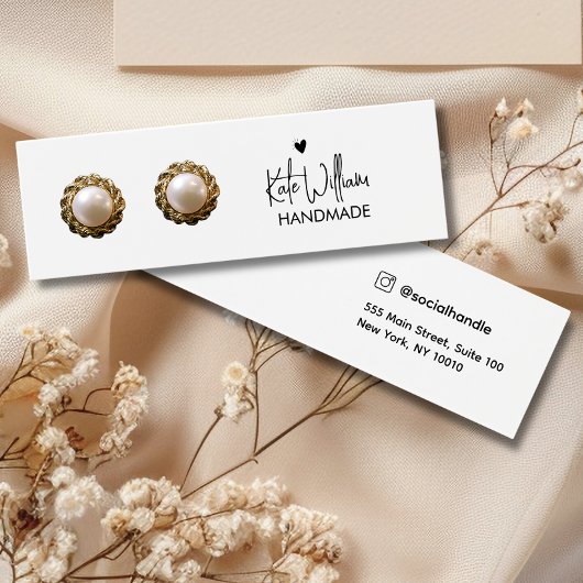 Hart Script Stud Oorbel Sieraden Display Kaart