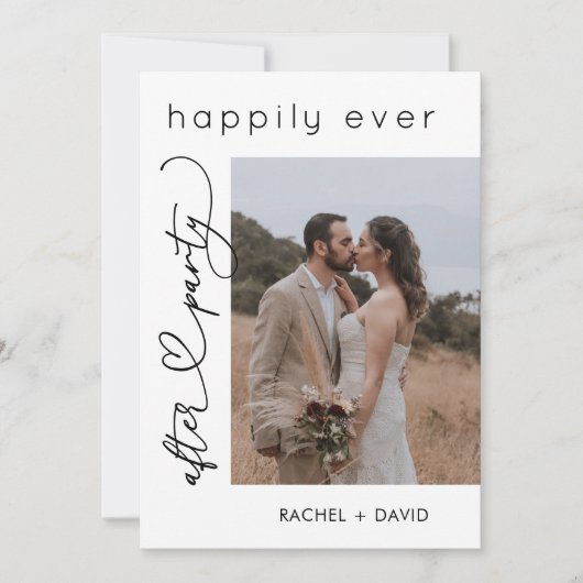 Hart Script Wij zijn gevlucht Foto Bruilofts Ontva Kaart (Voorkant)