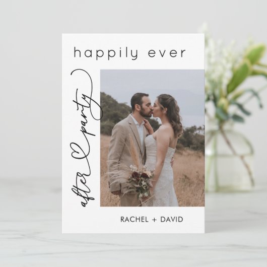 Hart Script Wij zijn gevlucht Foto Bruilofts Ontva Kaart (Staand voorkant)