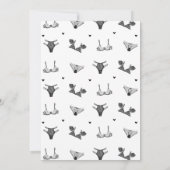 Hart Script & Zwart Kant Lingerie Vrijgezellenfees Kaart (Achterkant)