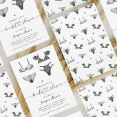 Hart Script & Zwart Kant Lingerie Vrijgezellenfees Kaart