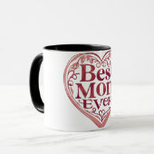 Hart Scroll Beste Mama Ooit Moederdag Mok (Voorkant links)