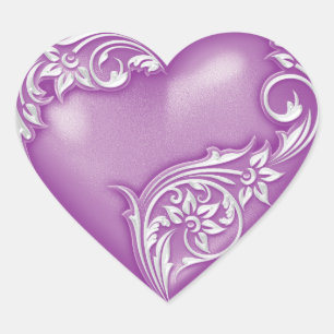 Hart Scroll Phlox w Wit Sticker