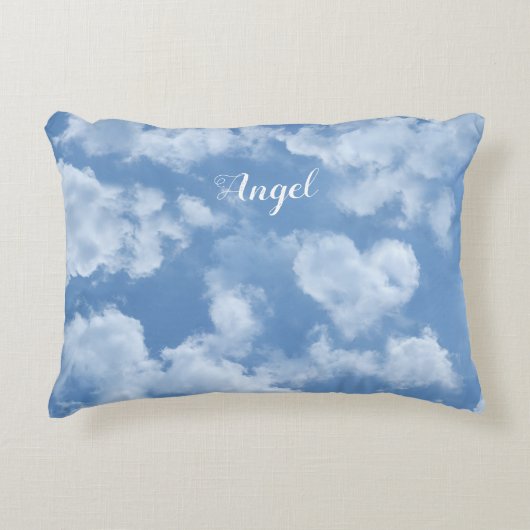Hart Shaped Cloud Lovely Blue Sjabloon Elegant Accent Kussen (Voorkant)