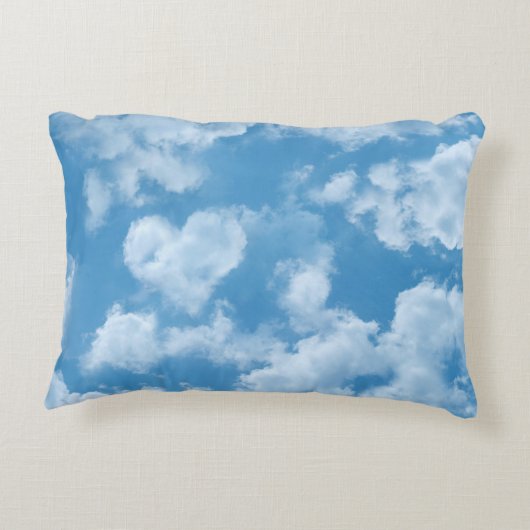 Hart Shaped Cloud Lovely Blue Sjabloon Elegant Accent Kussen (Achterkant)