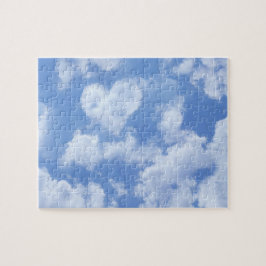 Hart Shaped Cloud Lovely Blue Sjabloon Elegant Legpuzzel