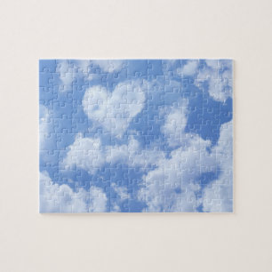 Hart Shaped Cloud Lovely Blue Sjabloon Elegant Legpuzzel