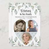 Hart Shaped Foto Collage Botanisch Memorial Programma (Voorkant / Achterkant)