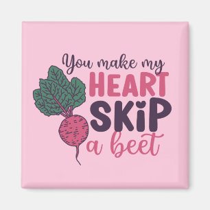 Hart Skip a Beet Funny Cute Valentijnsdag Roze Magneet