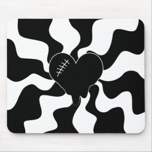 Hart smelten in zwart en wit muismat