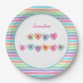 Hart snoep baby shower papieren bordje (Voorkant)
