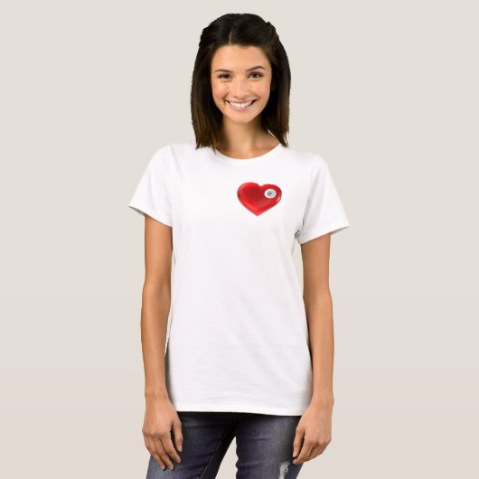 Hart Socket Plug Pair Love Gift Koppels T-shirt (Voorkant volledig)