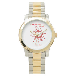 Hart Splash Art – Creatieve Liefdesuiting Design Horloge