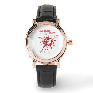 Hart Splash Art – Creatieve Liefdesuiting Design Horloge