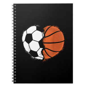 Hart Sport Voetbal Basketbal Bal Liefhebber Valent Notitieboek