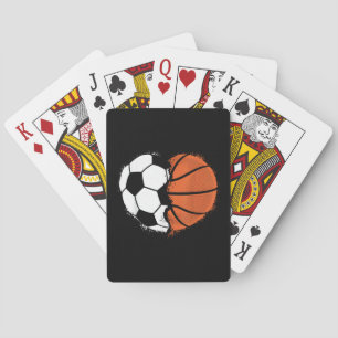 Hart Sport Voetbal Basketbal Bal Liefhebber Valent Pokerkaarten