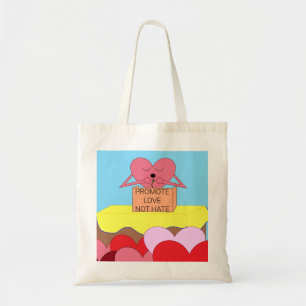 Hart spreken over liefde: wit tote bag