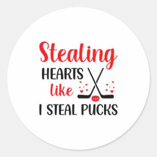 Hart stelen zoals ik puck steel Valentijnsdag H Ronde Sticker
