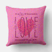Hart & Sterren Bloemrijke Liefde Tekst Roze & Meis Kussen (Achterkant)