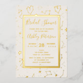 Hart sterrenbeeld bruidsdouche folie uitnodiging (Voorkant)