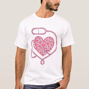 Hart Stethoscoop Medische Liefde Vector T-shirt On