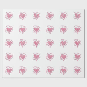 Hart Stethoscoop Medische Liefde Vector T-shirt On Cadeaupapier