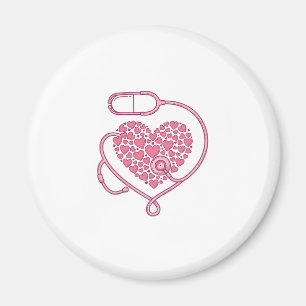 Hart Stethoscoop Medische Liefde Vector T-shirt On Magneet