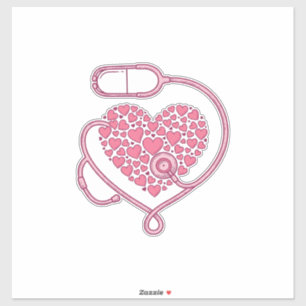 Hart Stethoscoop Medische Liefde Vector T-shirt On Sticker
