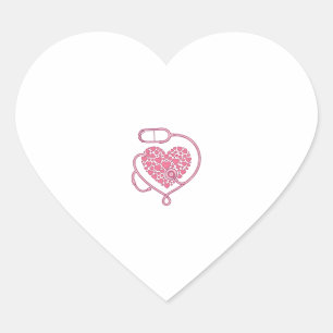 Hart Stethoscoop Medische Liefde Vector T-shirt On Sticker