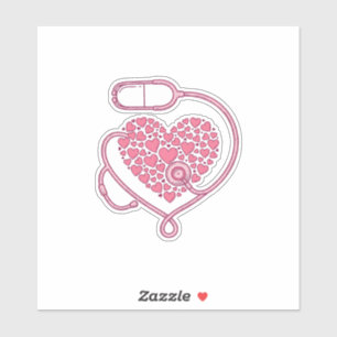 Hart Stethoscoop Medische Liefde Vector T-shirt On Sticker